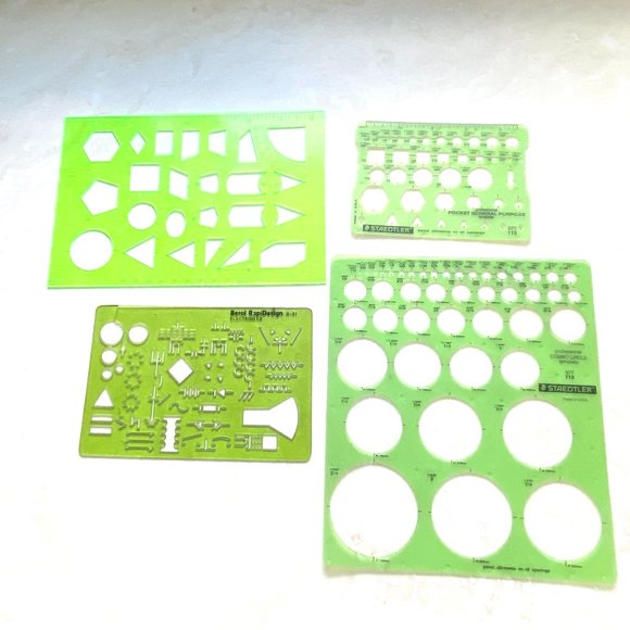 3/$20, 4 Pieces Geometric Drawings Templates Measuring Rulers for School Office - Picture 1 of 10